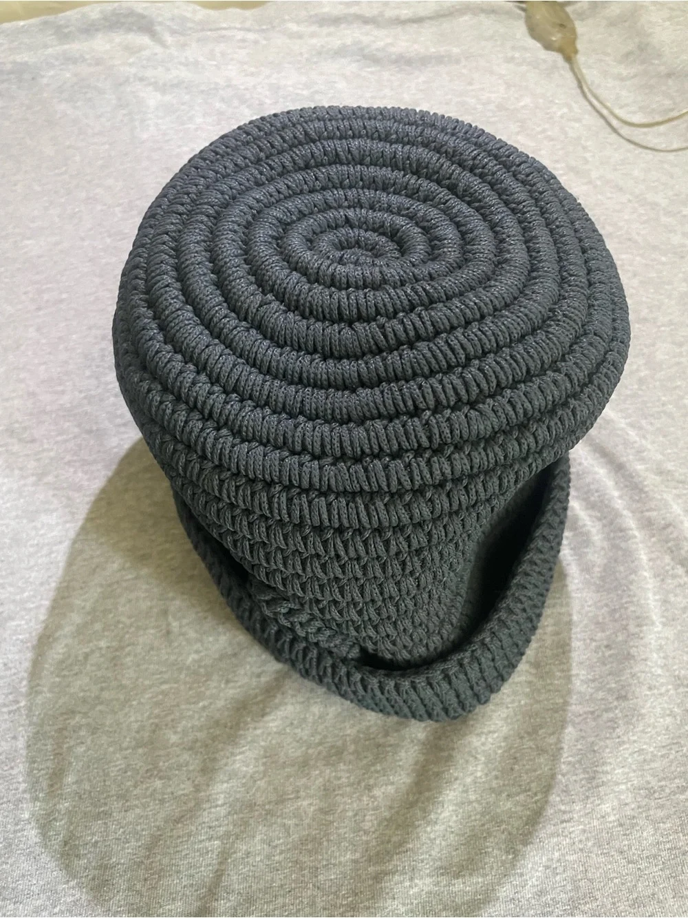 Ribbed Knit Black Men's Beanie Hat